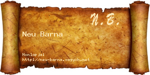 Neu Barna névjegykártya