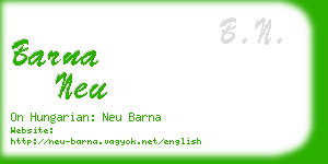 barna neu business card